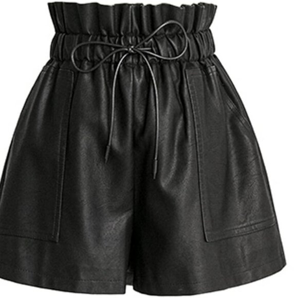 NWT SChhjzpj Faux Leather  Shorts - Picture 1 of 2